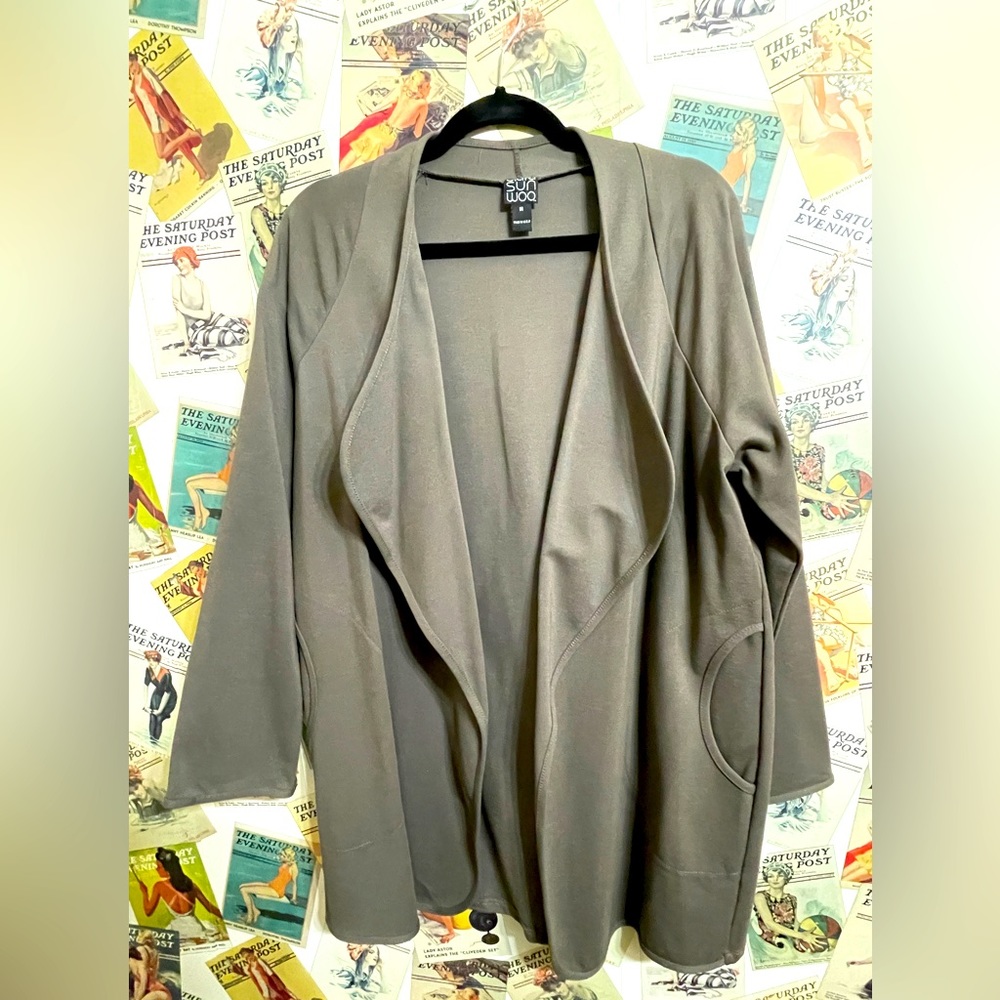 Clara Sun Woo Gray/Taupe Jacket Sz Med